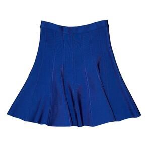 Herve Leger Sabine Blue Pull On Bandage Mini Skirt Size Small